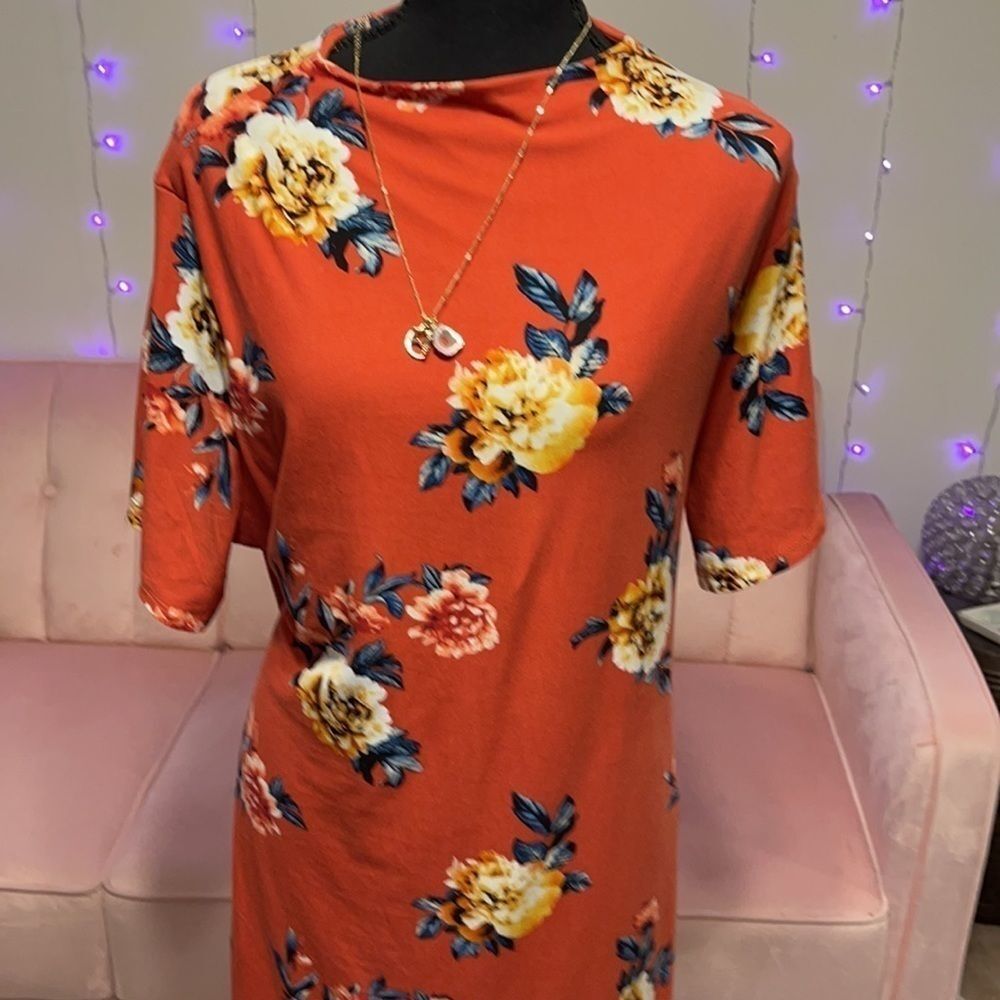 Plus Size Orange Floral Dress From Rue21 Size 4X - Picture 7 of 7